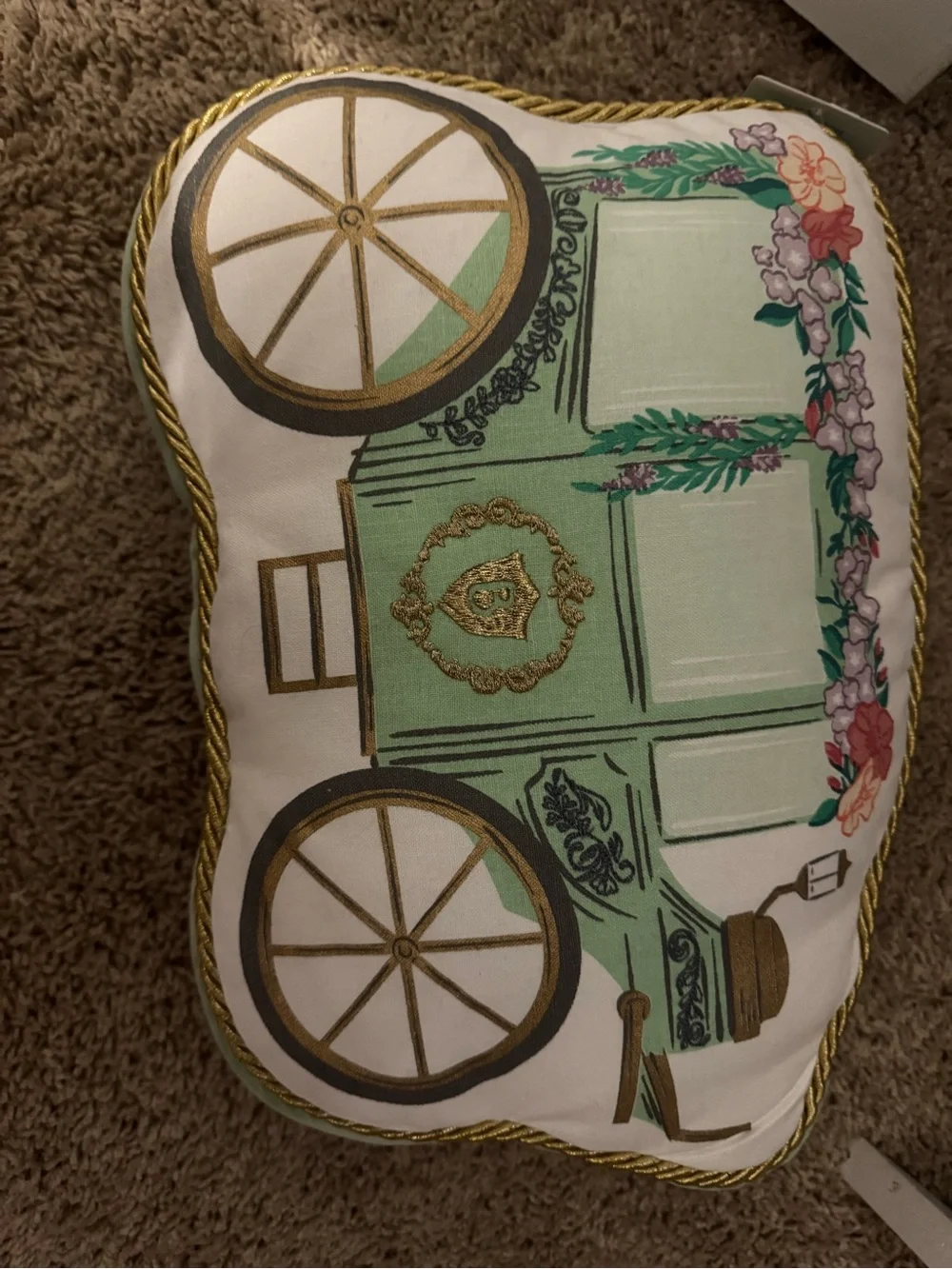 Hallmark x Bridgerton Green Carriage Shaped Decorative Pillow